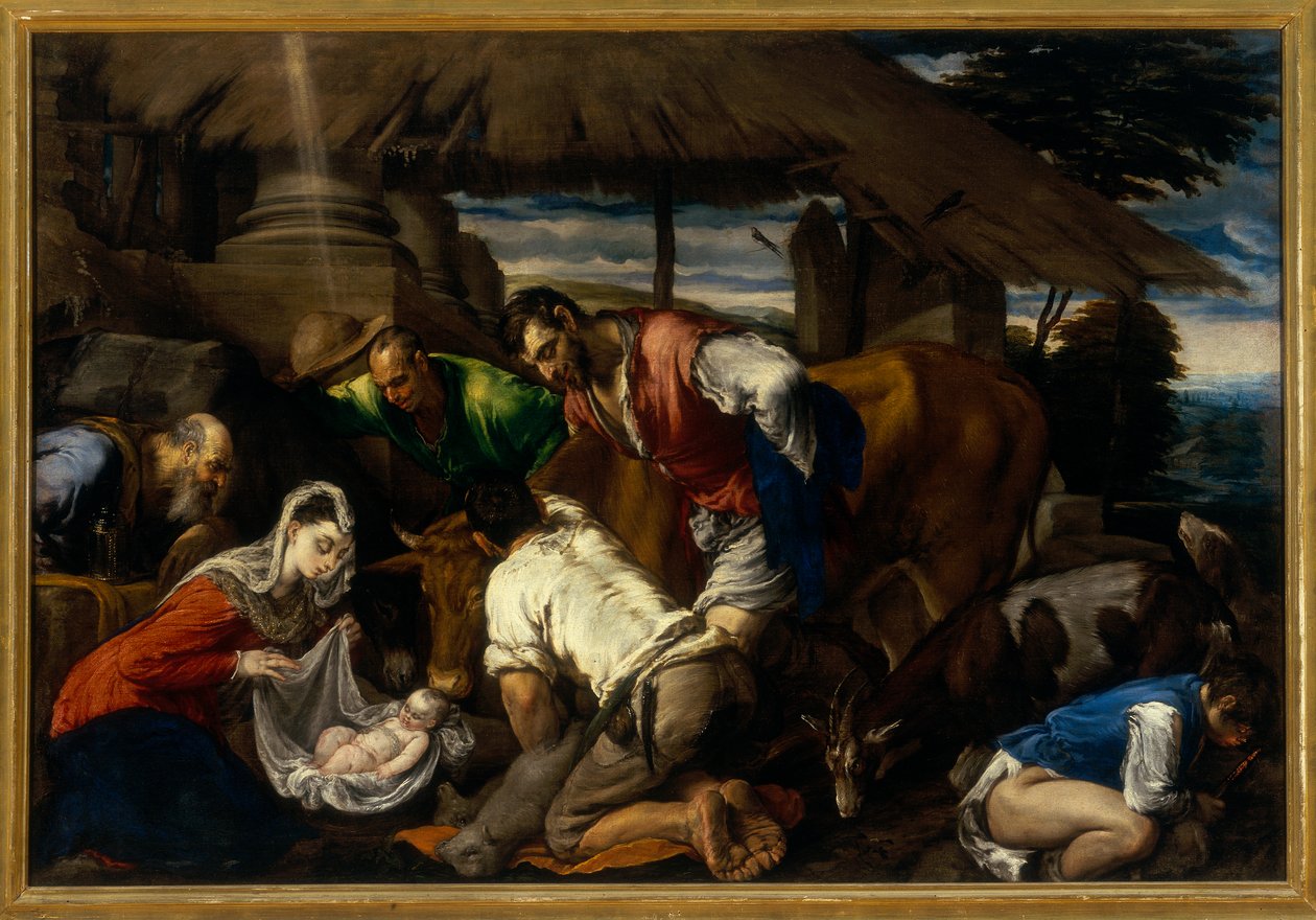 Tilbedelse af hyrderne, ca.1562 af Jacopo Bassano