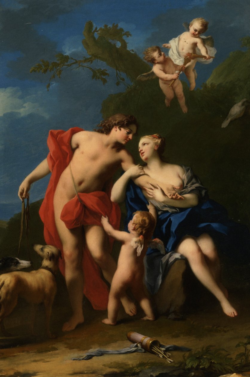 Venus og Adonis af Jacopo Amigoni