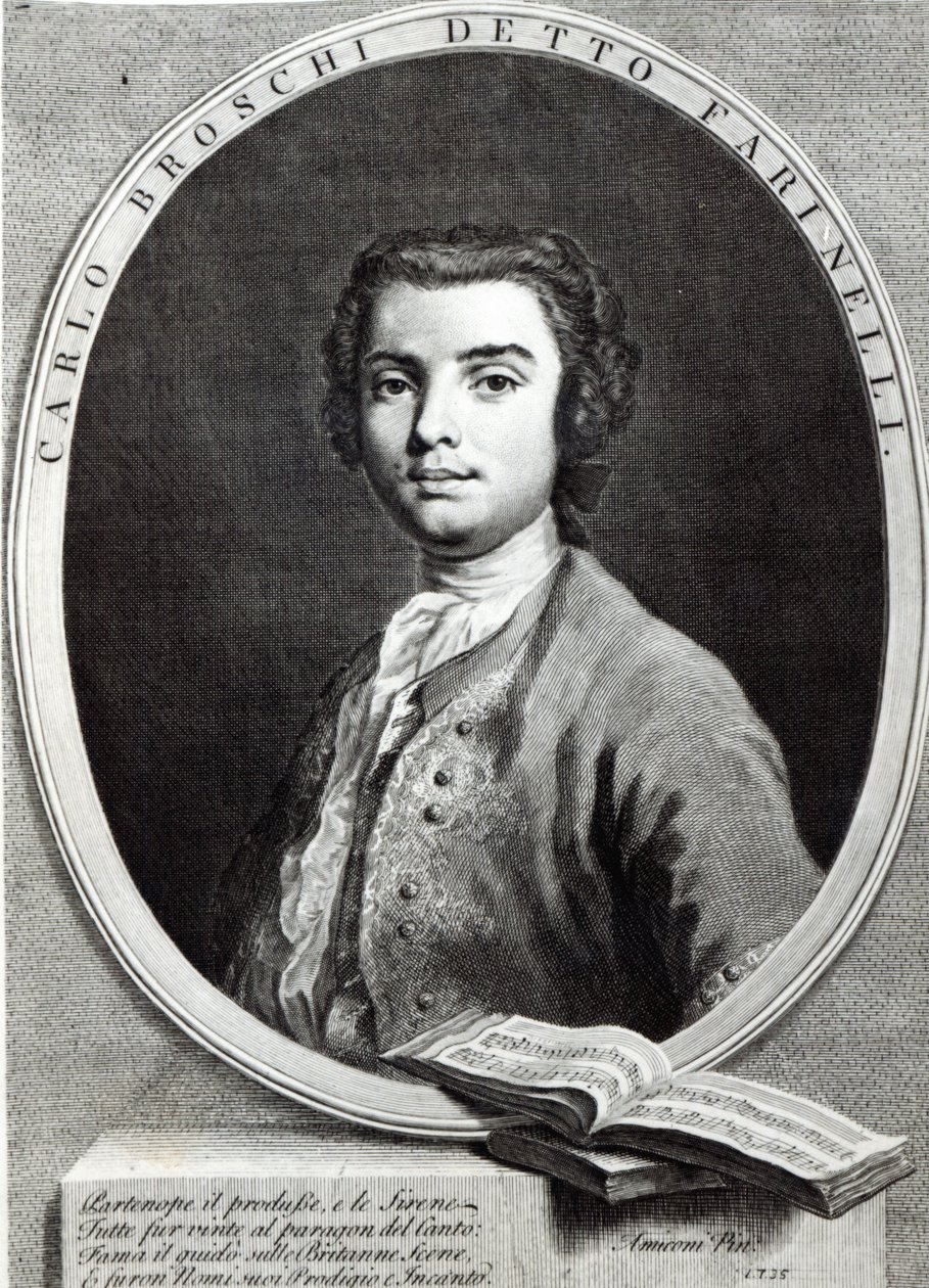 Carlo Broschi, 1735 (streggravering) af Jacopo Amigoni