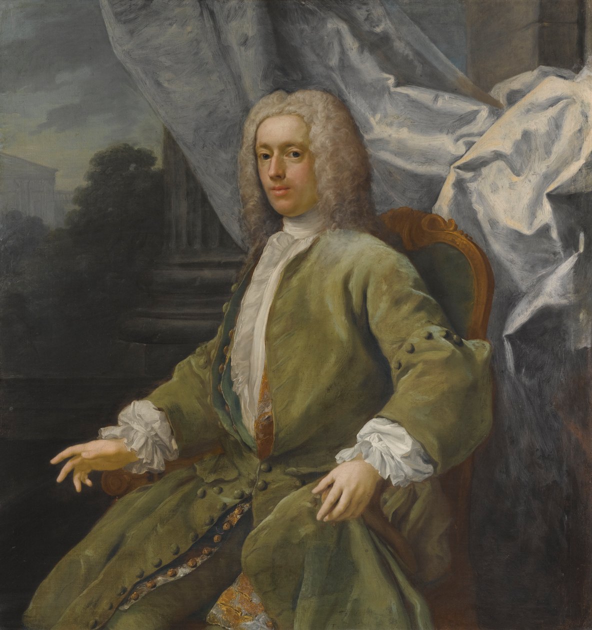 Portræt af en siddende herre, tre kvarters længde af Jacopo Amigoni