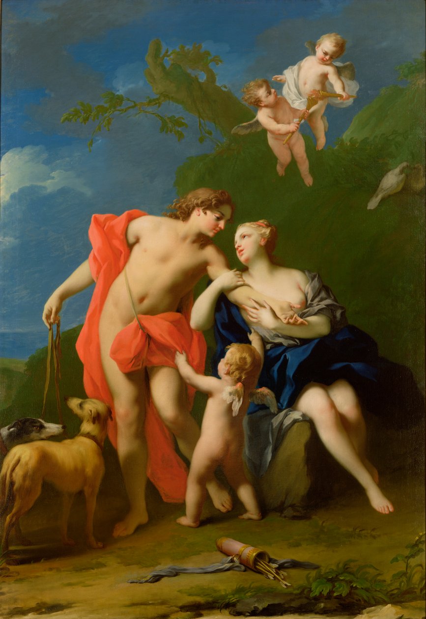 Venus og Adonis af Jacopo Amigoni