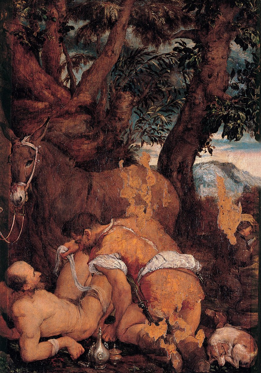 Den barmhjertige samaritaner af Jacopo Bassano
