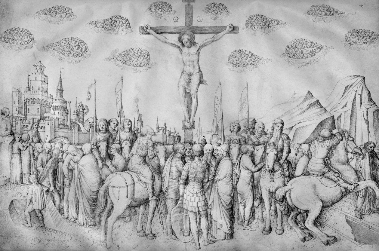 Korsfæstelse, fra Jacopo Bellinis album af tegninger (pen og blæk på vellum) af Jacopo Bellini