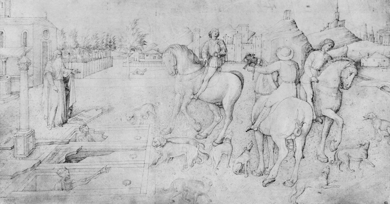 De tre døde mænd og de tre levende mænd, fra Jacopo Bellini
