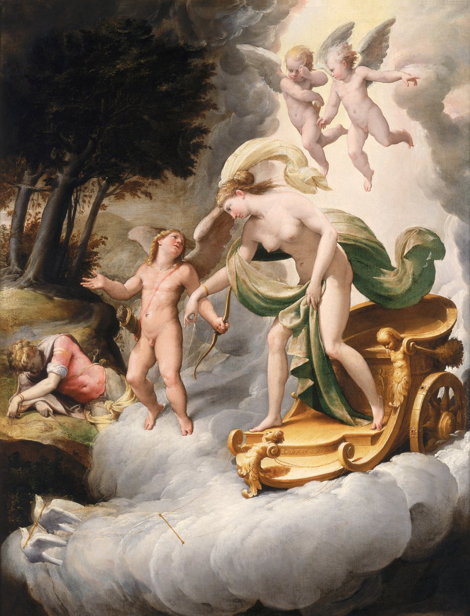 Venus ført af Amor til den døde Adonis af Jacopo Ianguidi Bertoia