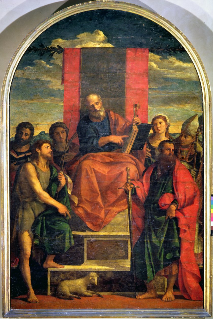St. Peter troner med hellige af Jacopo Palma
