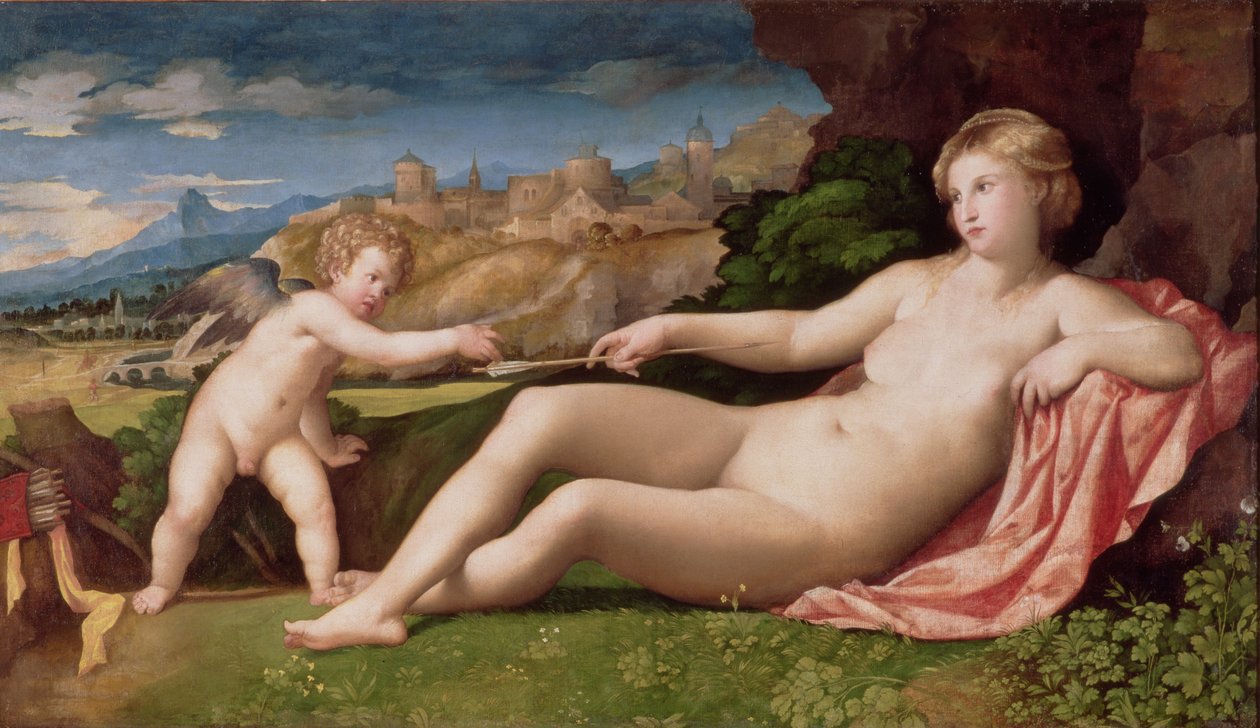 Venus og Amor, ca. 1523-24 af Jacopo Palma