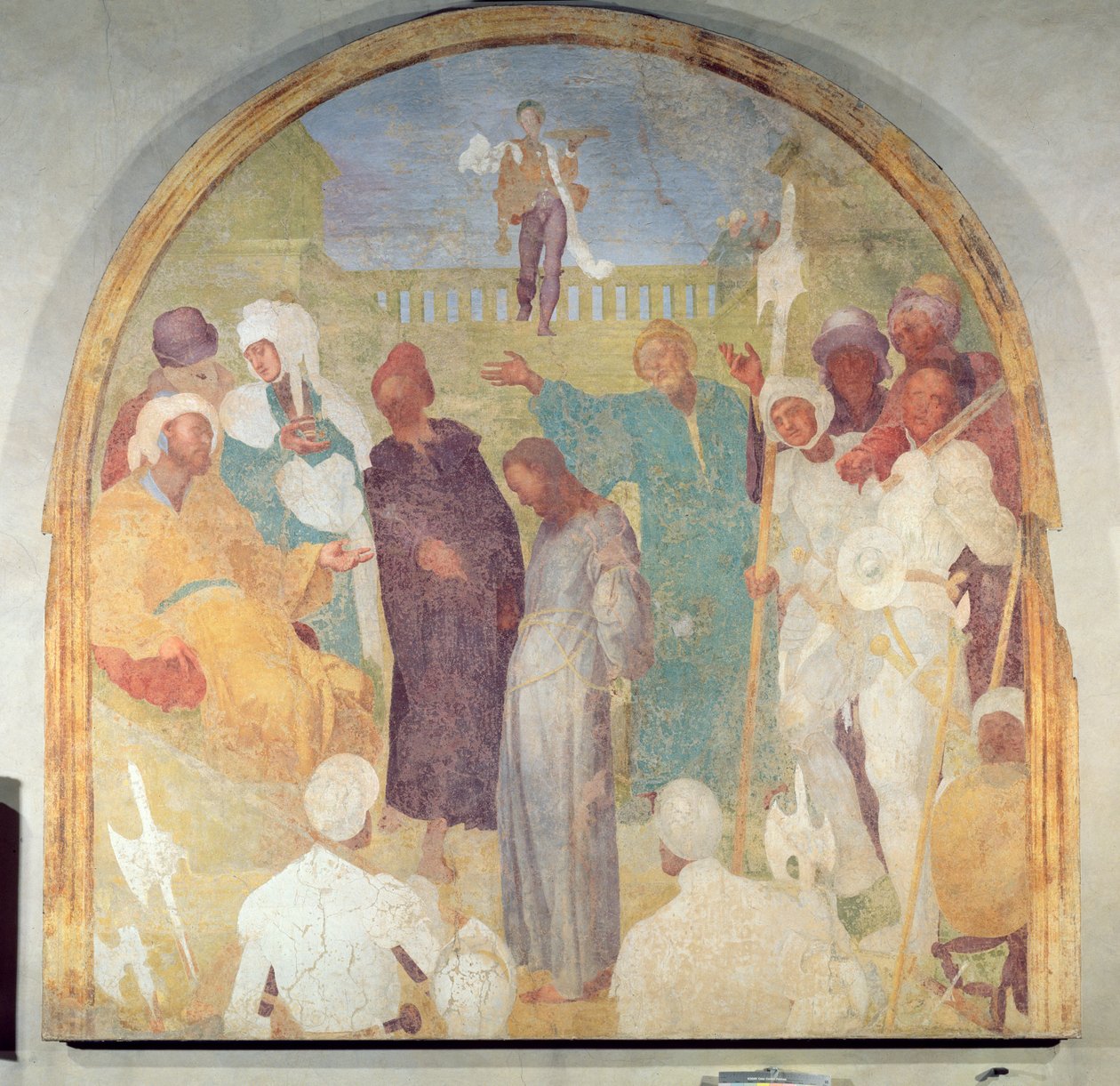 Kristus før Pilatus, lunette fra lidenskabens freskomalericyklus, 1523-6 af Jacopo Pontormo