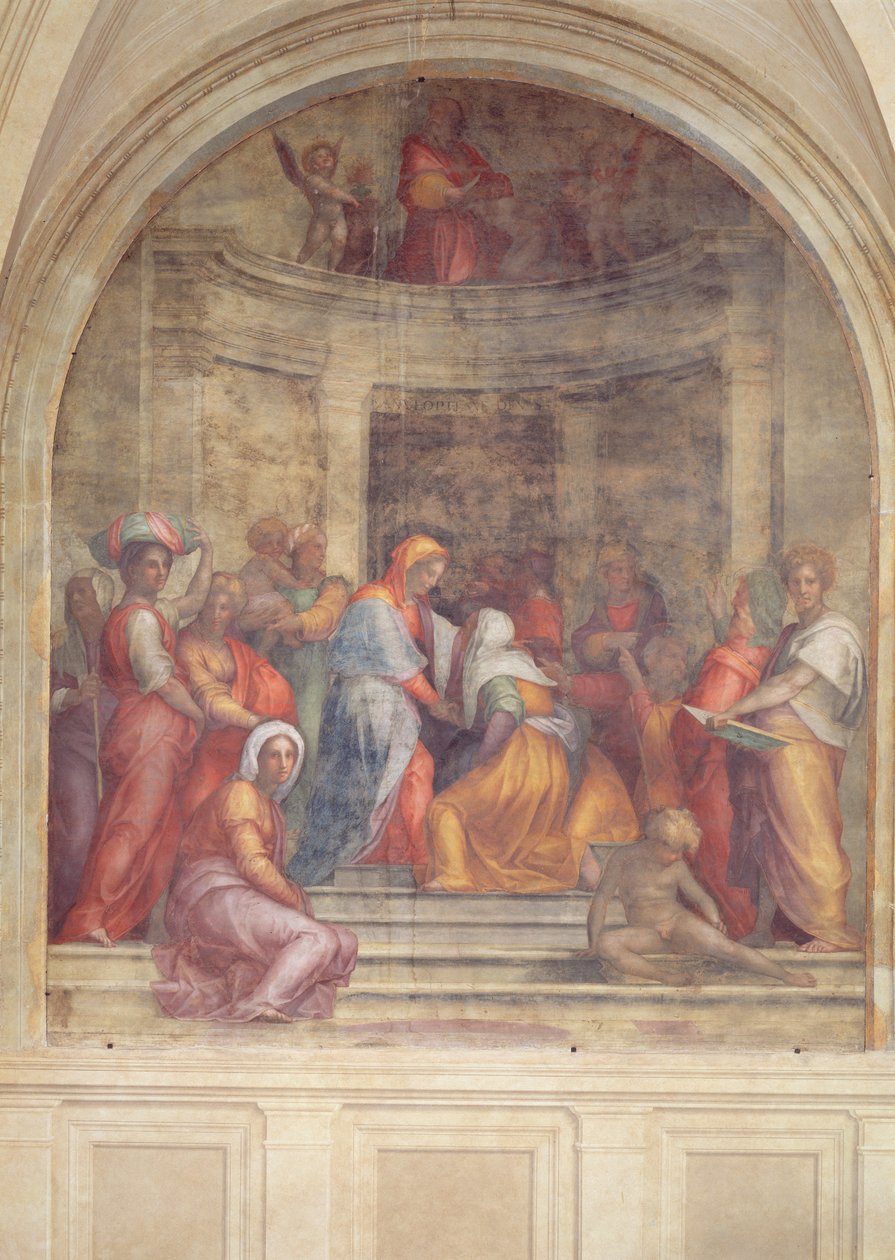 Besøget, fra klostret, 1516 af Jacopo Pontormo