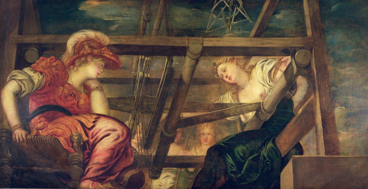 Athene og Arachne, ca. 1475-85 af Jacopo Robusti Tintoretto