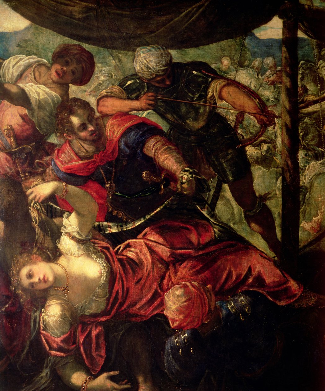 Slaget mellem tyrkere og kristne, ca. 158889 (detalje af 38671) af Jacopo Robusti Tintoretto