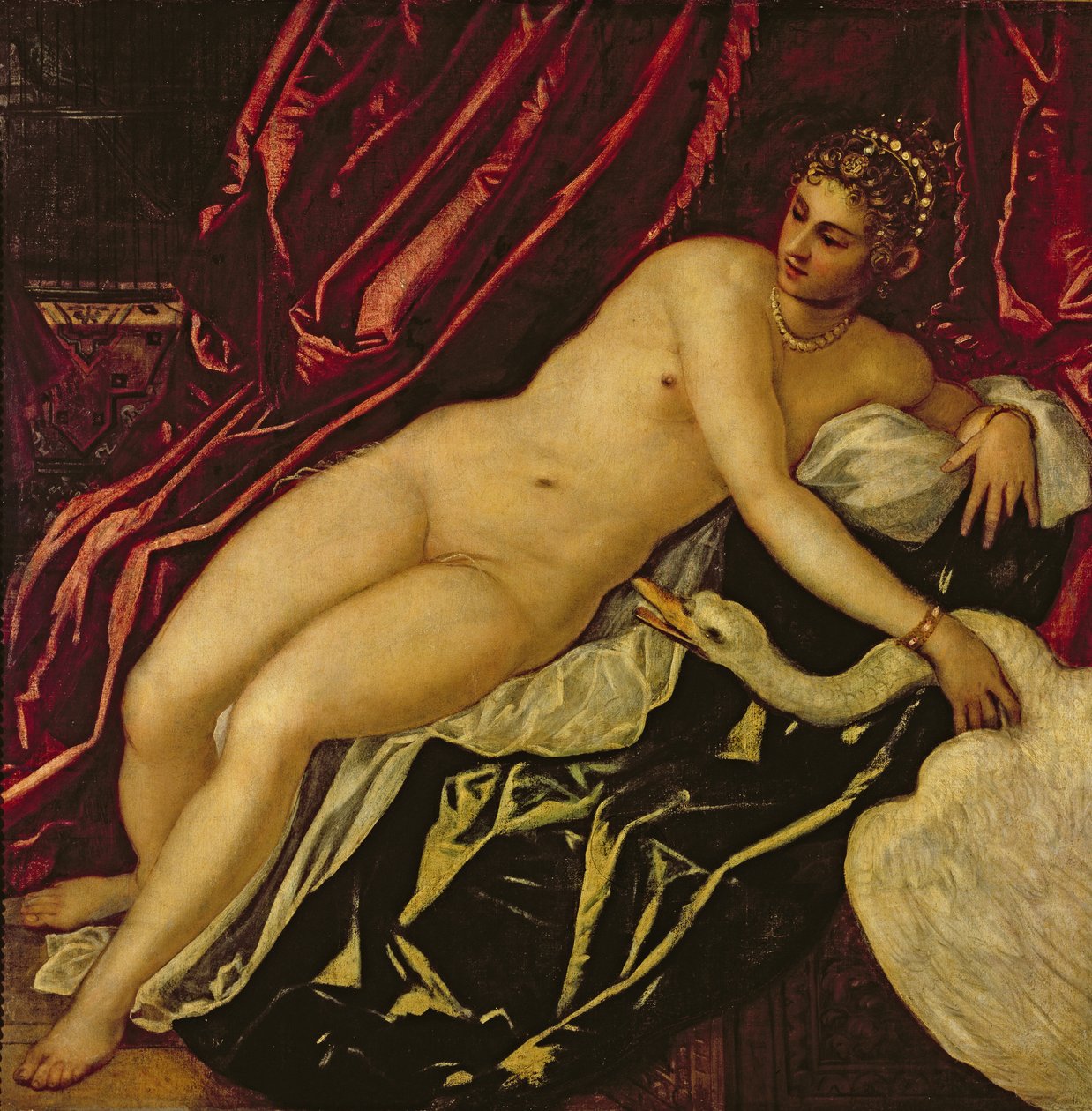 Leda and the Swan, ca. 1545-47 (detaljer) af Jacopo Robusti Tintoretto