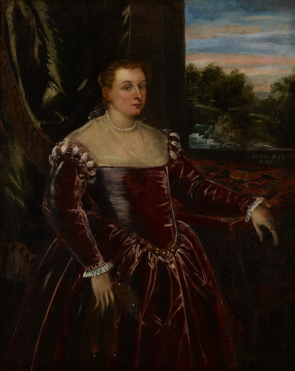 Portræt af Dogaressa Morosina Morosini, 1570-80 af Jacopo Robusti Tintoretto