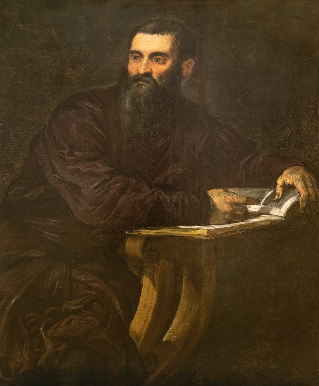 Portræt af en skægget mand med en bog af Jacopo Robusti Tintoretto