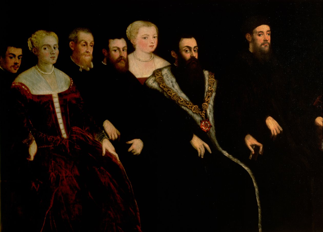 Syv medlemmer af Soranzo-familien (se også 70478) af Jacopo Robusti Tintoretto