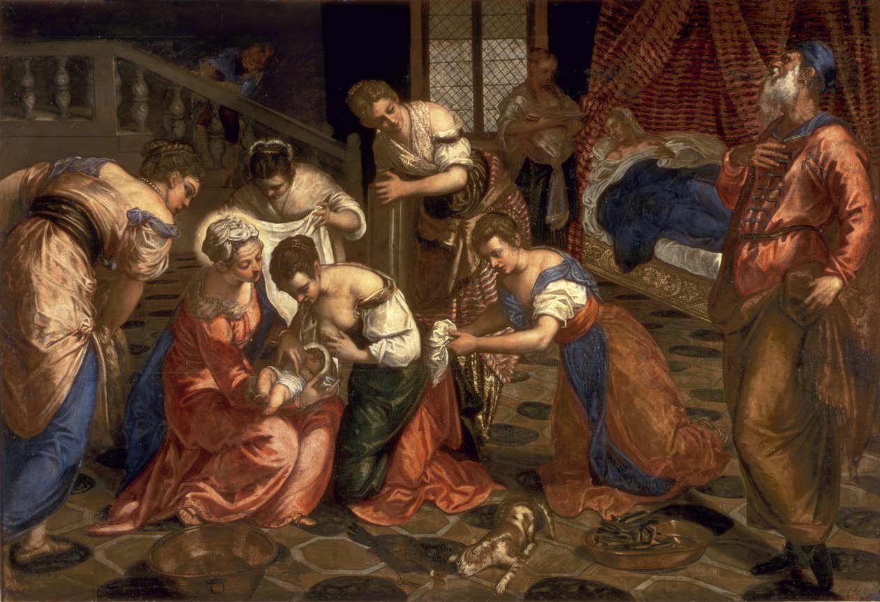 Johannes Døberens fødsel, 1550-59 af Jacopo Robusti Tintoretto