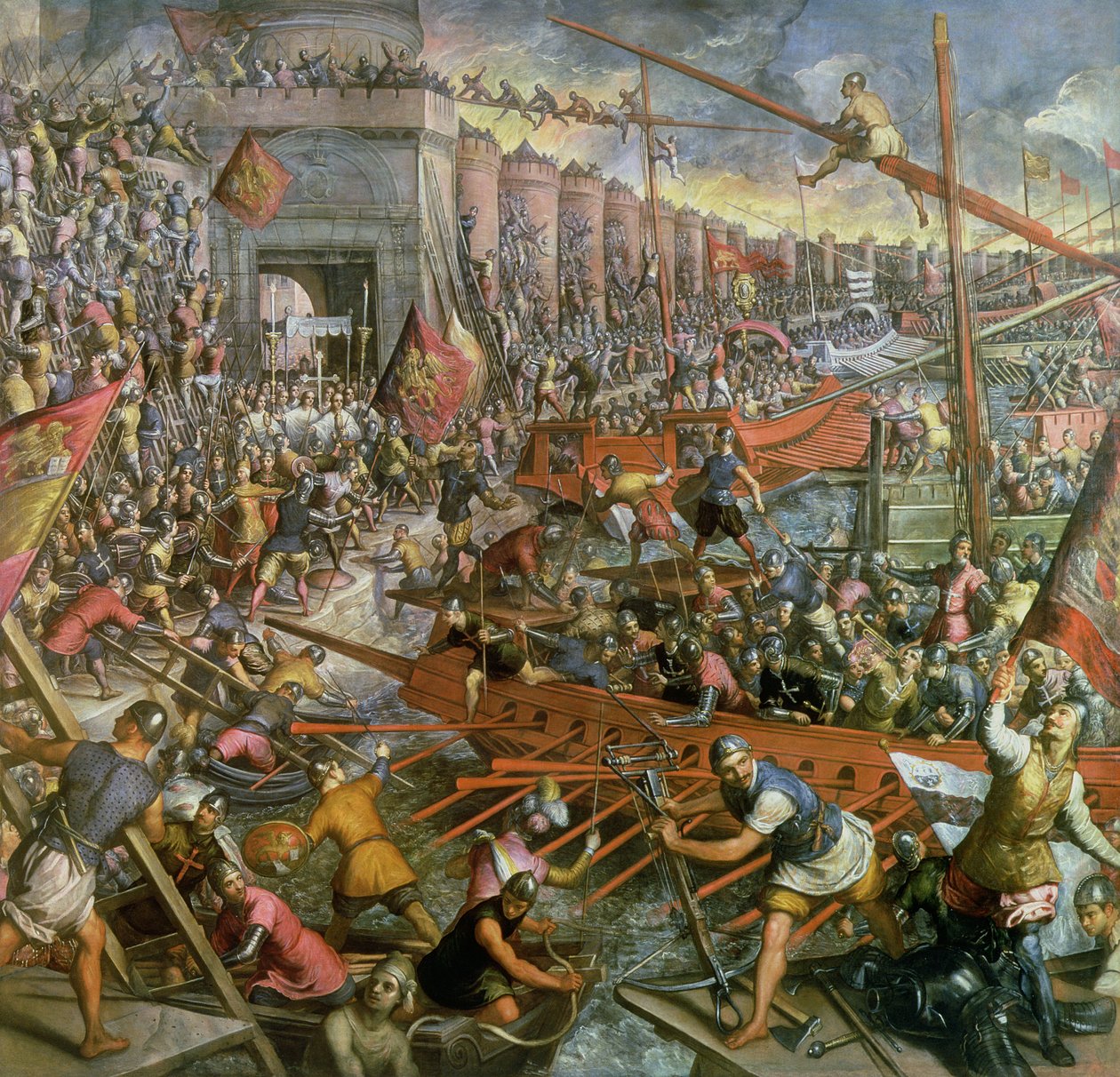 Indtagelsen af Konstantinopel i 1204 af Jacopo Robusti Tintoretto
