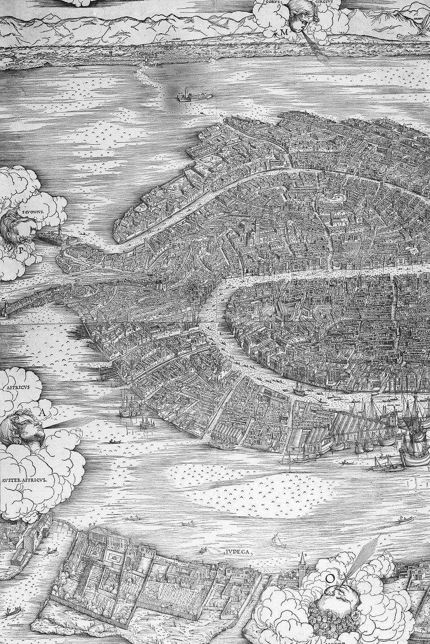 Stor perspektivplan - Venedig, ca. 1500 (venstre side) af Jacopo de Barbari