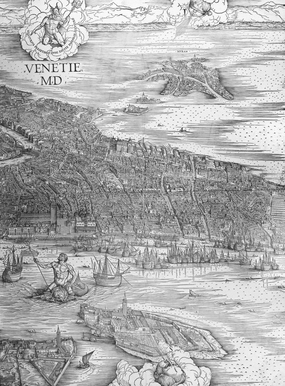 Stor perspektivplan - Venedig, ca. 1500 (midterste sektion) af Jacopo de Barbari