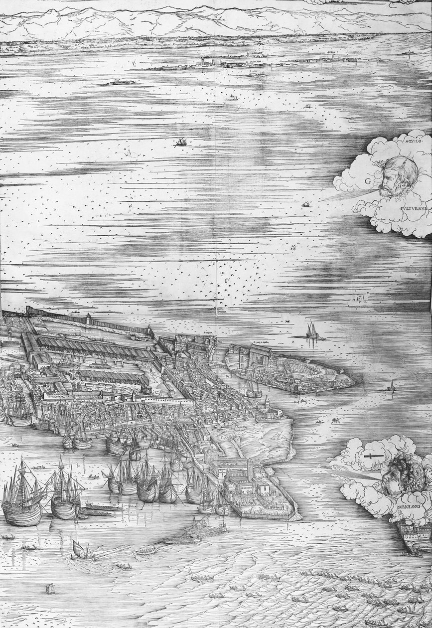 Stor perspektivplan - Venedig, ca. 1500 (højre side) af Jacopo de Barbari