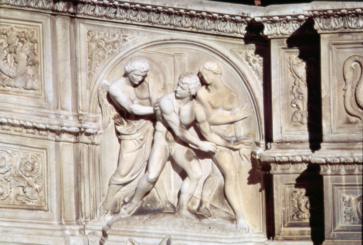 Fonte Gaia (marmor) (detalje) af Jacopo della Quercia