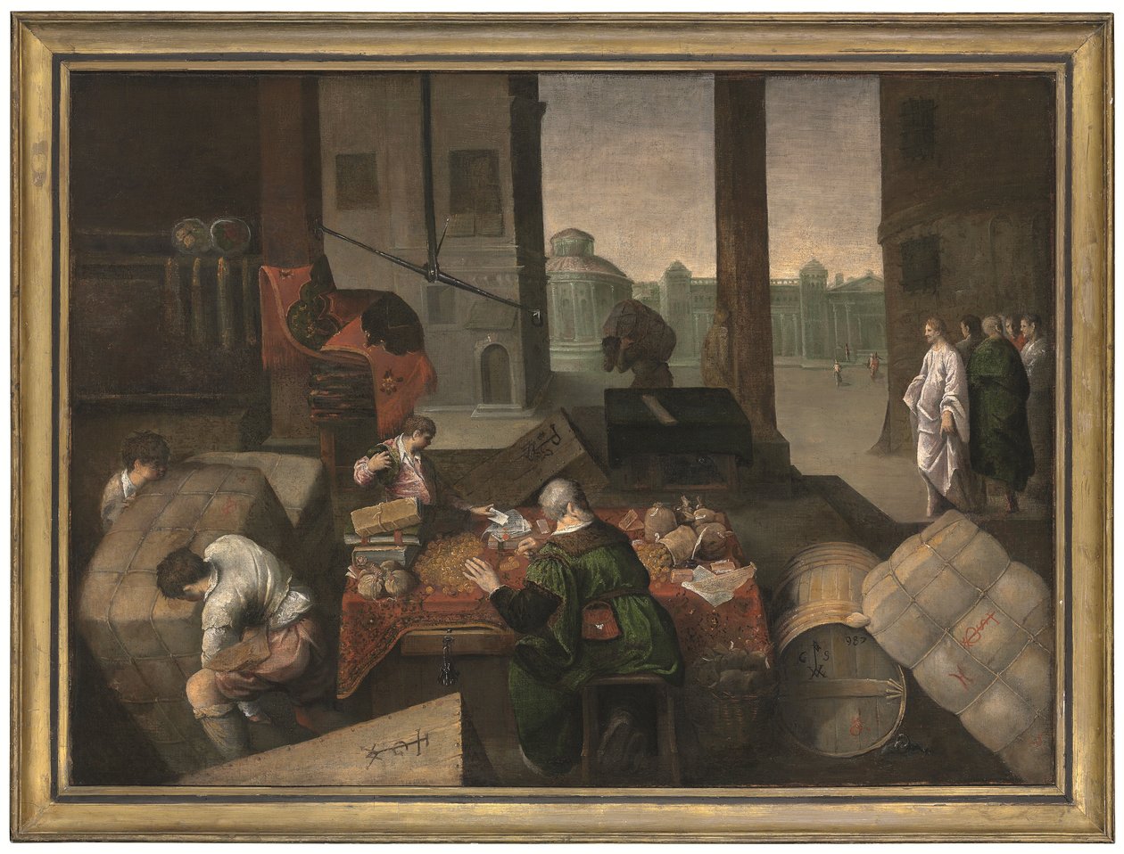 The Calling of Saint Matthew (olie på lærred) af Jacopo (1510 92) (circle) Bassano