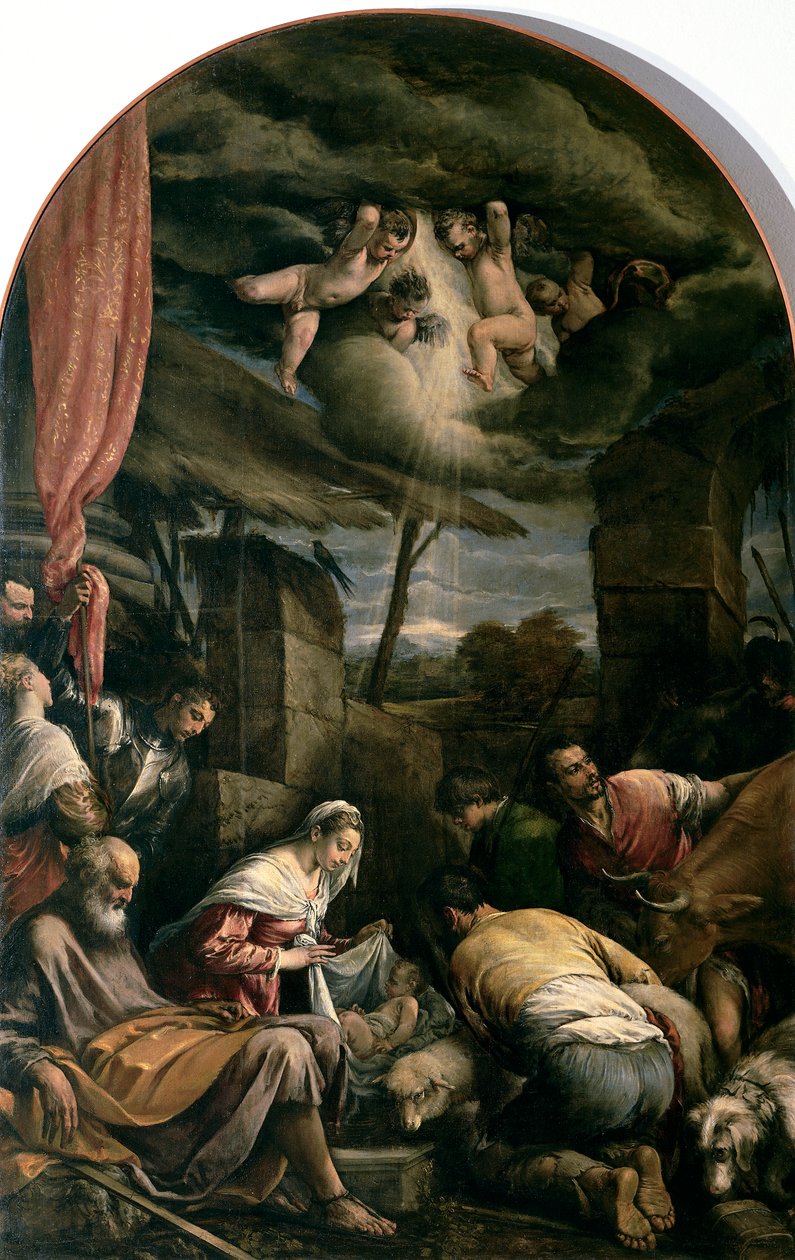 Tilbedelse af hyrder, af Jacopo Bassano (ca. 1510-1592) af Jacopo (1510 92) Bassano
