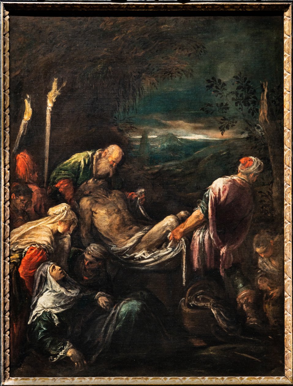 Begravelse af Kristi legeme, ca. 1580 (olie på lærred) af Jacopo (1510 92) Bassano