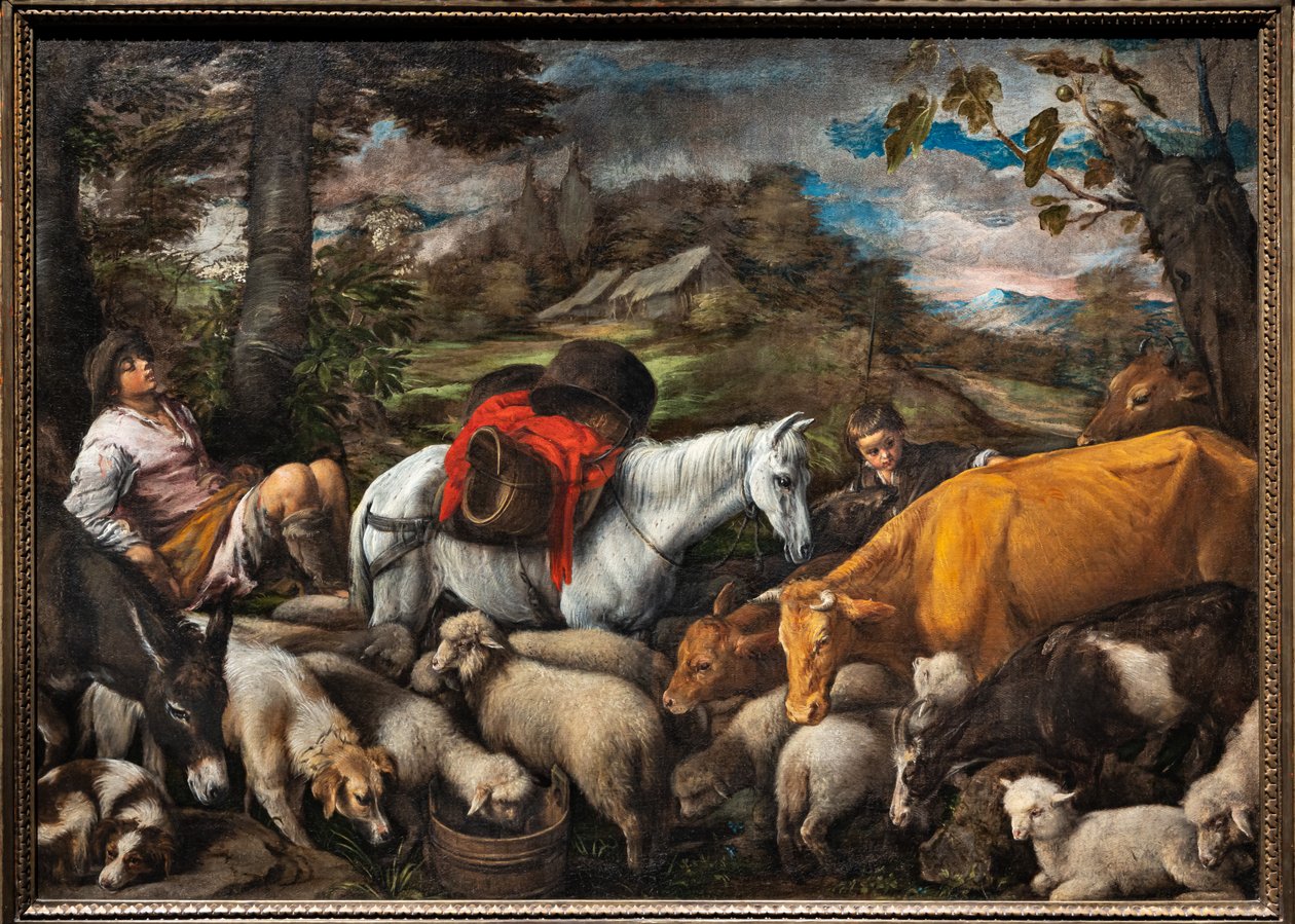 Pastoral (Den Hvide Hest) af Jacopo (1510 92) Bassano