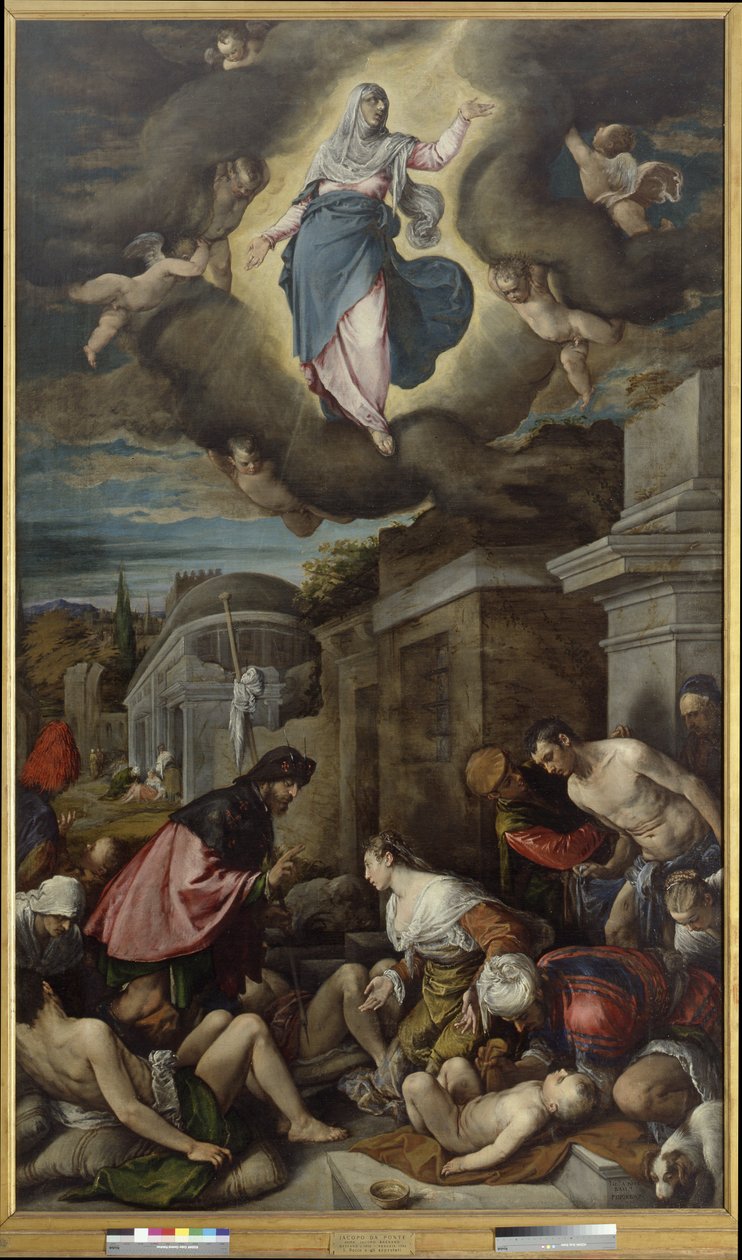 St. Roch besøger pestofrene, ca. 1575 (olie på lærred) af Jacopo Bassano
