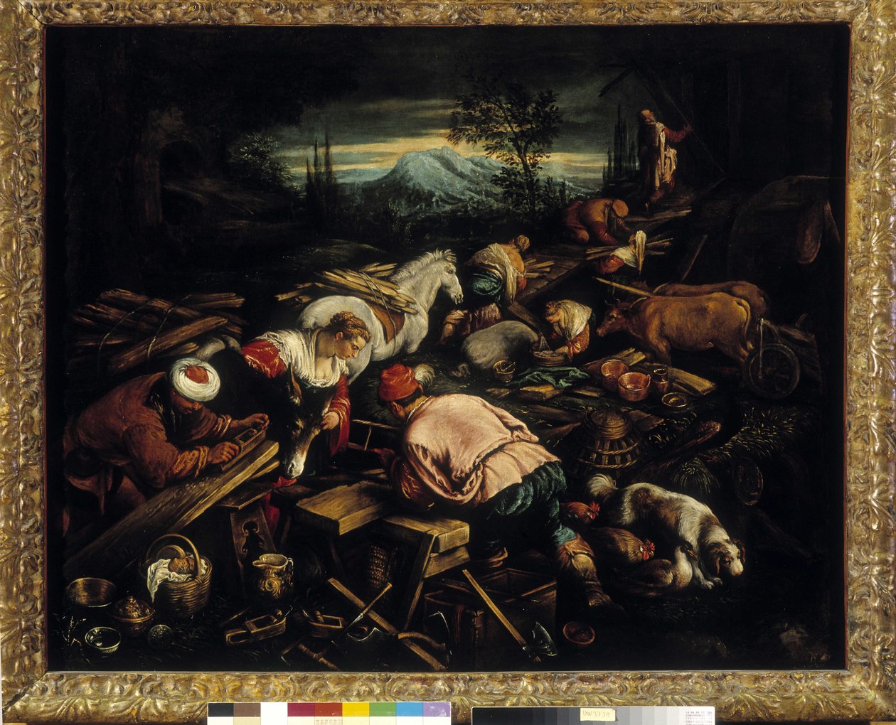 Opførelsen af Noes Ark af Jacopo Bassano