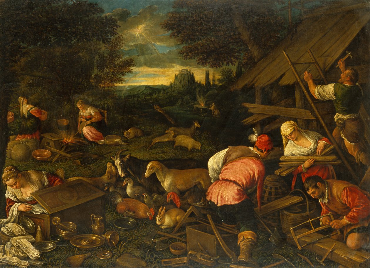 Gud taler til Noa efter syndfloden, ca. 1578 (olie på lærred) af Jacopo and Bassano Francesco (F. da Ponte) Bassano