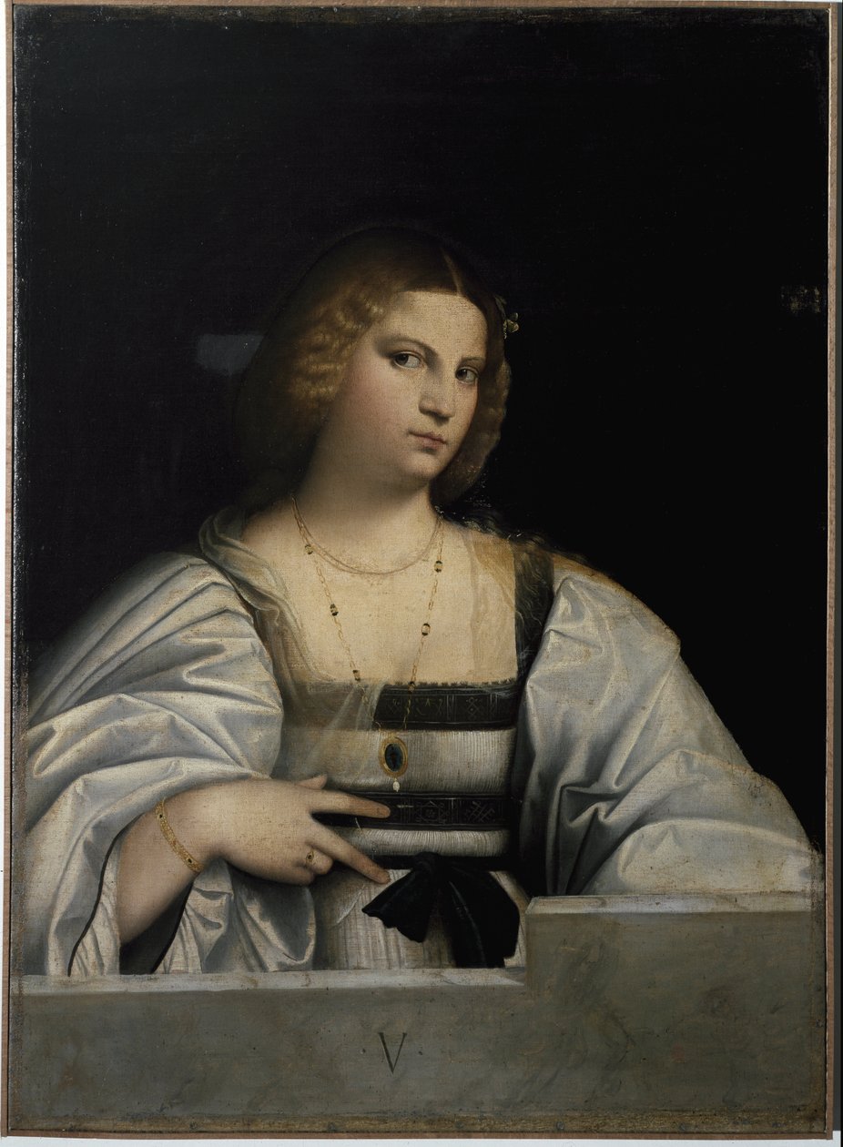 Portræt af en dame, Allegory of Virginity. (Maleri af Jacopo (c.1480 1528) Palma