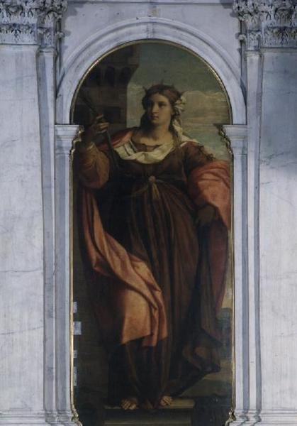 St. Barbara (del af triptykon) af Jacopo (c.1480 1528) Palma