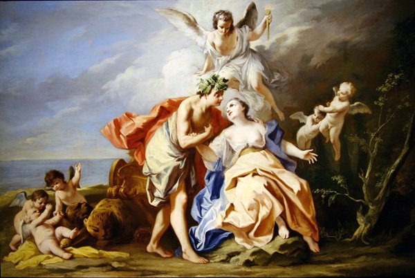 Bacchus og Ariadne (olie på lærred) af Jacopo Amigoni