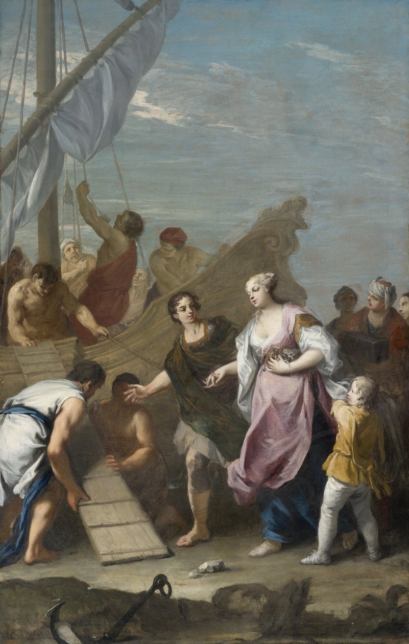 War of Troy: ""Bortførelse af"Helen"" - Indskibningen af ​​Helen af ​​Troy af Amigoni, Jacopo af Jacopo Amigoni