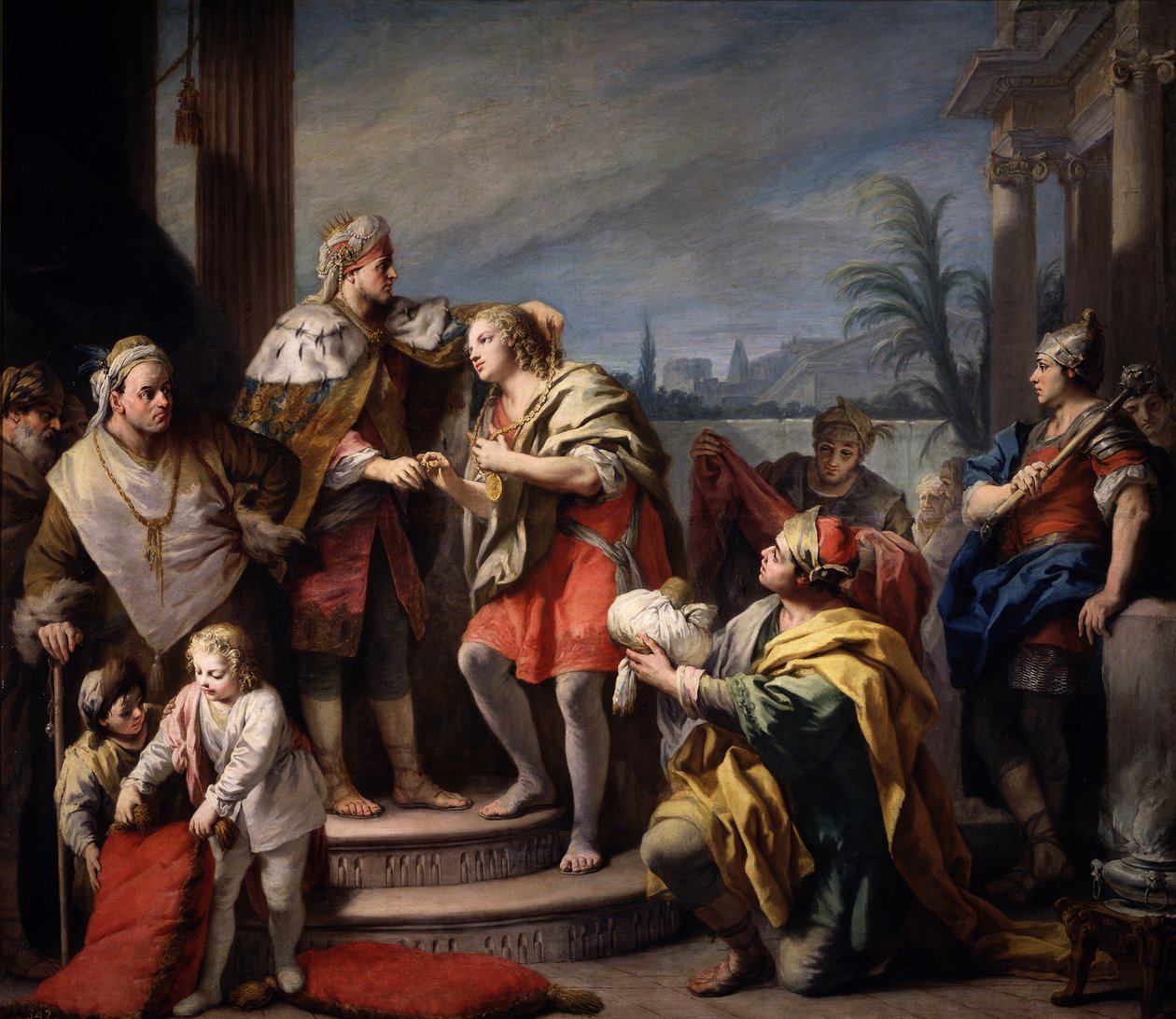 Joseph before Pharaoh, ca 1749 af Jacopo Amigoni