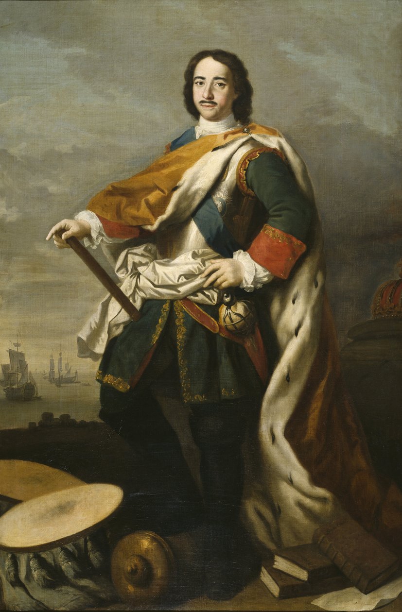 Pierre I le Grand, tsar de Russie - Portræt af kejser Peter I den Store (1672-1725), af Amigoni, Jacopo (1675-1752). Olie på lærred. Mål: 210x139 cm. Nationalmuseum Stockholm af Jacopo Amigoni