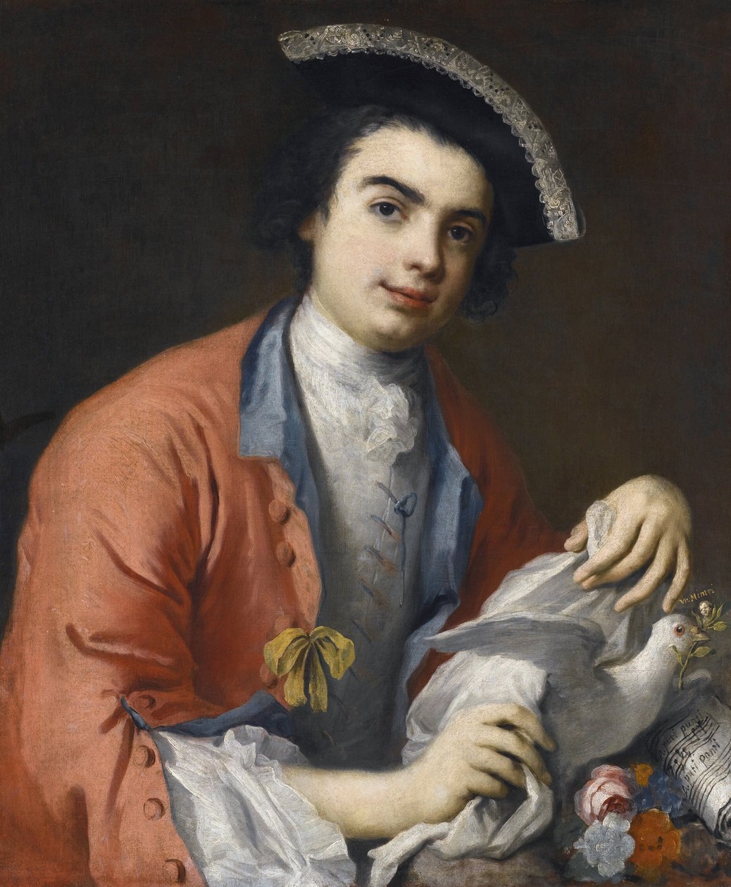 Portræt af Carlo Broschi dit Farinelli, chanteur contralto et sopran, castrat italien - Portræt af Carlo Broschi (1705-1782), kendt som Farinelli par Amigoni, Jacopo (1675-1752). Olie på lærred, størrelse: 76x63,5 - Privat samling af Jacopo Amigoni