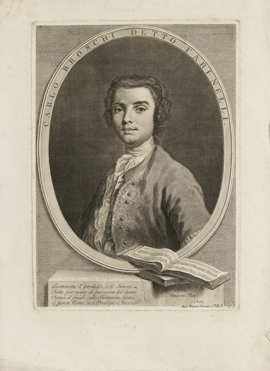 Portræt af sangeren Farinelli Carlo Broschi 1705-1782, 1735 af Jacopo Amigoni