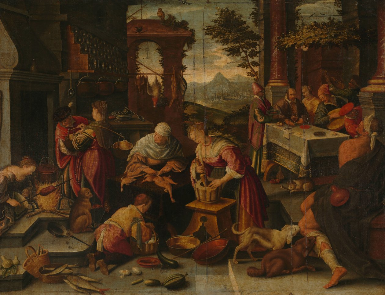 Lazarus og den rige mand af Jacopo Bassano (copy after)