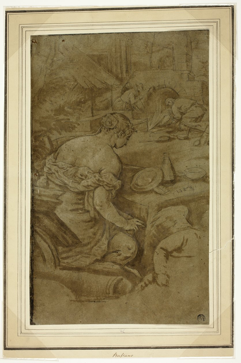 Ildens allegori (Venus i Vulcans smedje) af Jacopo Bassano