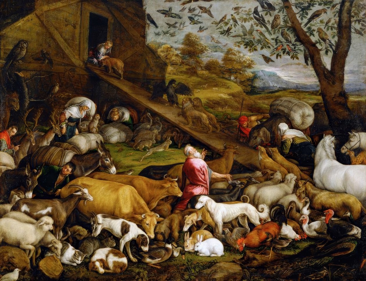 Dyrenes indtræden i arken af Jacopo Bassano