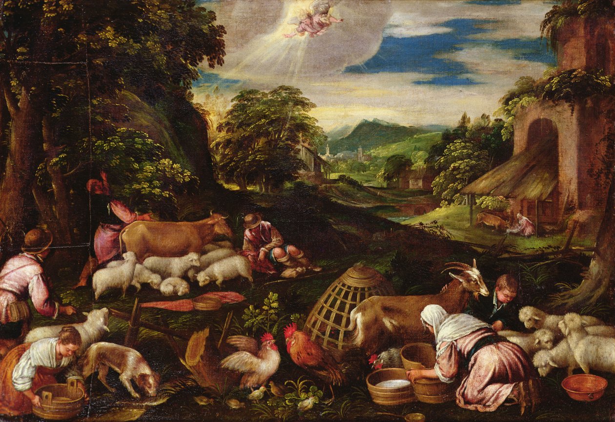 Bebudelsen til hyrderne af Jacopo Bassano