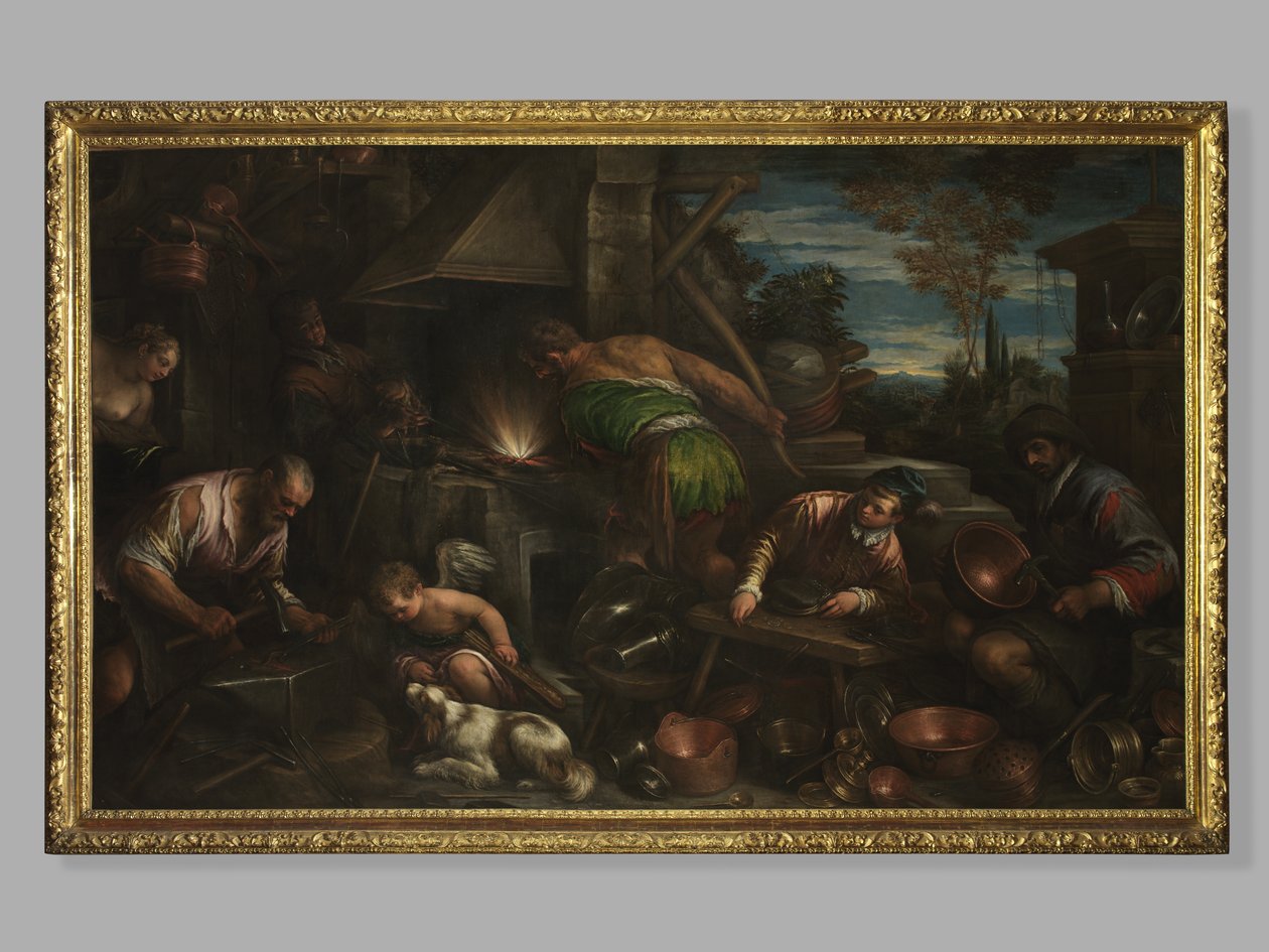 Smedjen i Vulcan, ca. 1580-84 af Jacopo Bassano