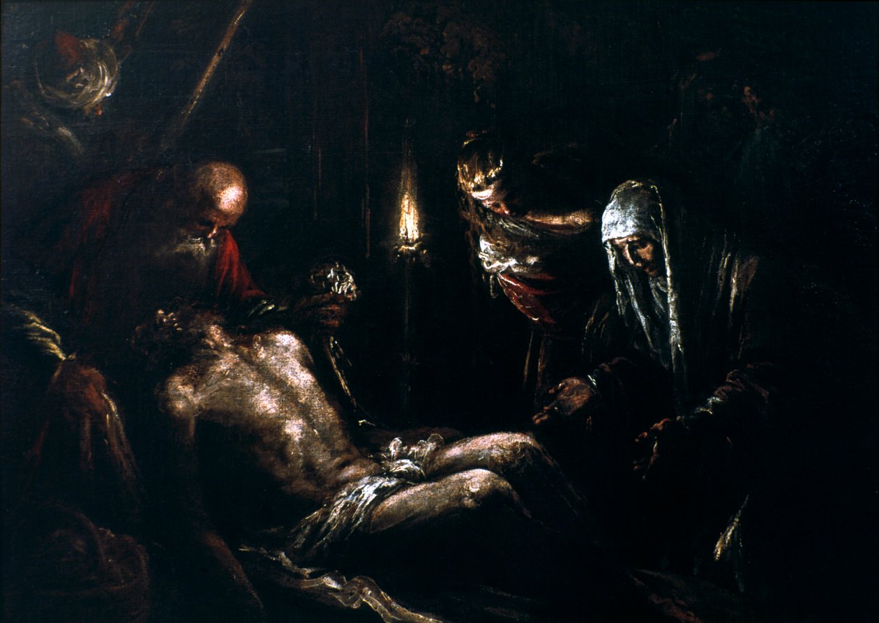 Nedstamning fra korset, 1500-tallet af Jacopo Bassano il vecchio