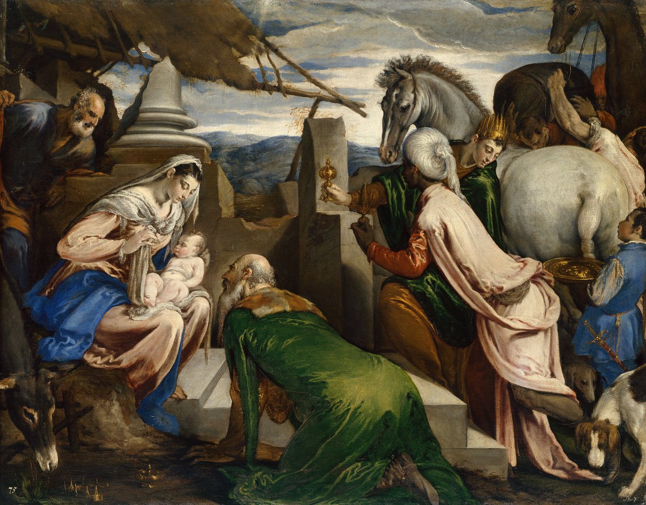 Magiernes tilbedelse, ca 1555 af Jacopo Bassano il vecchio