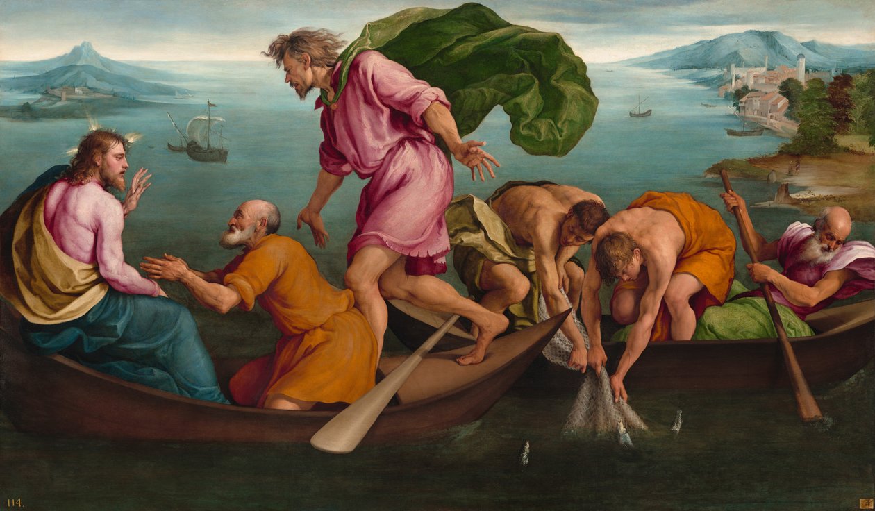 Det mirakuløse udkast til fisk, 1545. af Jacopo Bassano il vecchio