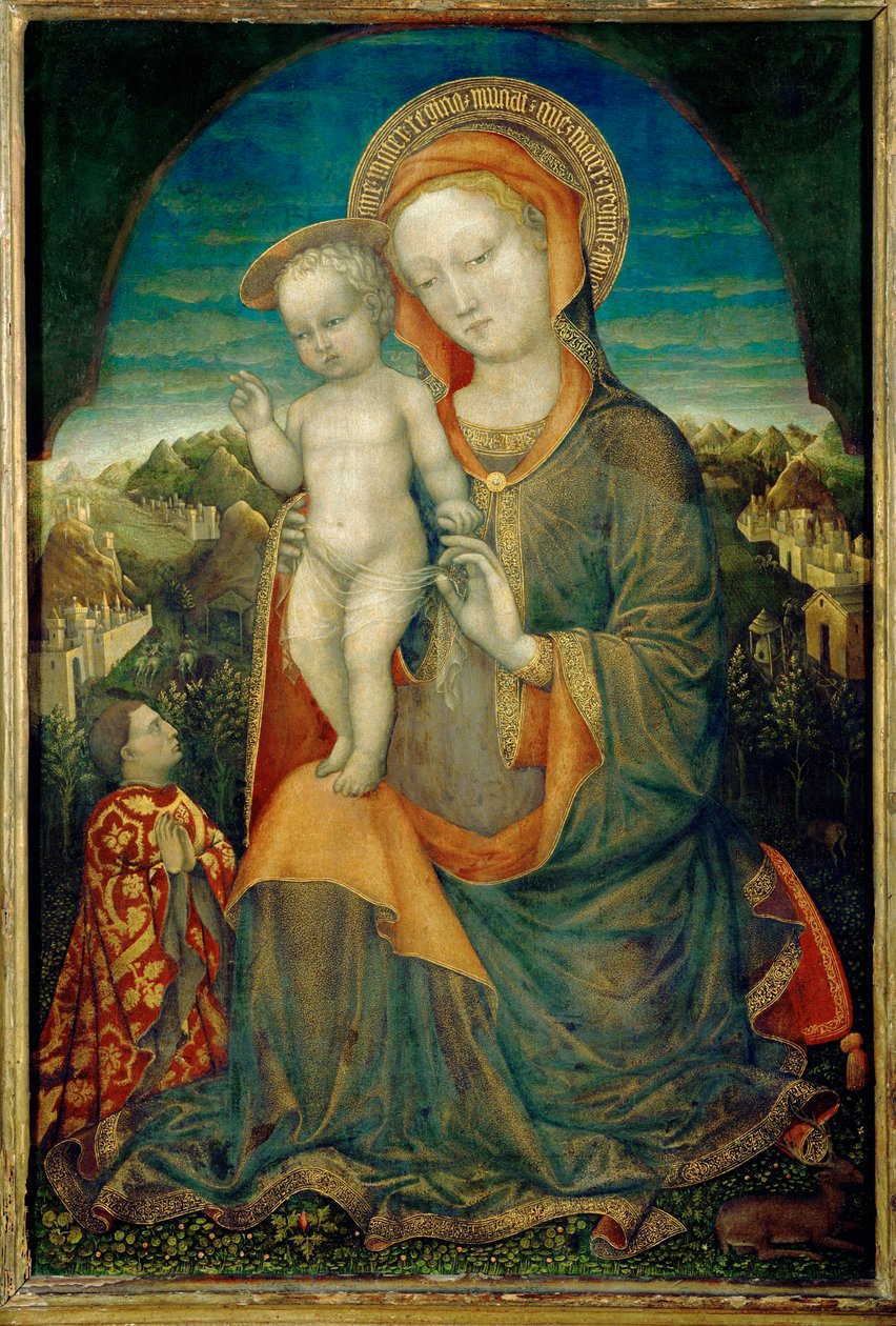 Ydmyghedens Jomfru og det tilbedte barn af Leonello ... af Jacopo Bellini
