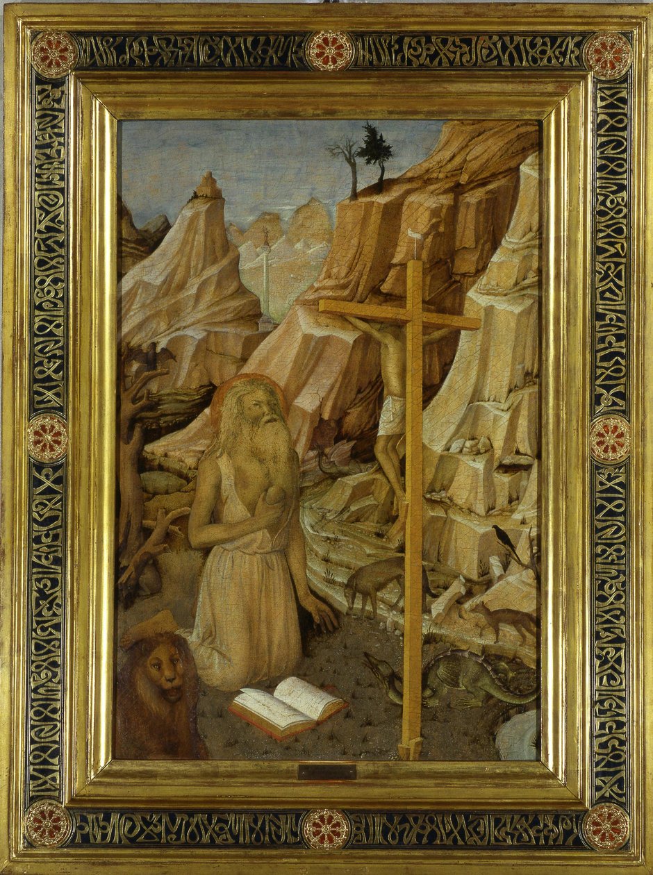 Den angrende Saint Hieronymus i ørkenen, 1450. af Jacopo Bellini